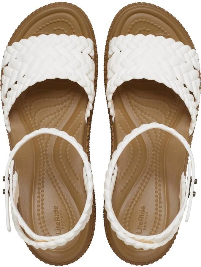 Crocs Brooklyn Woven Ankle Strap Chalk