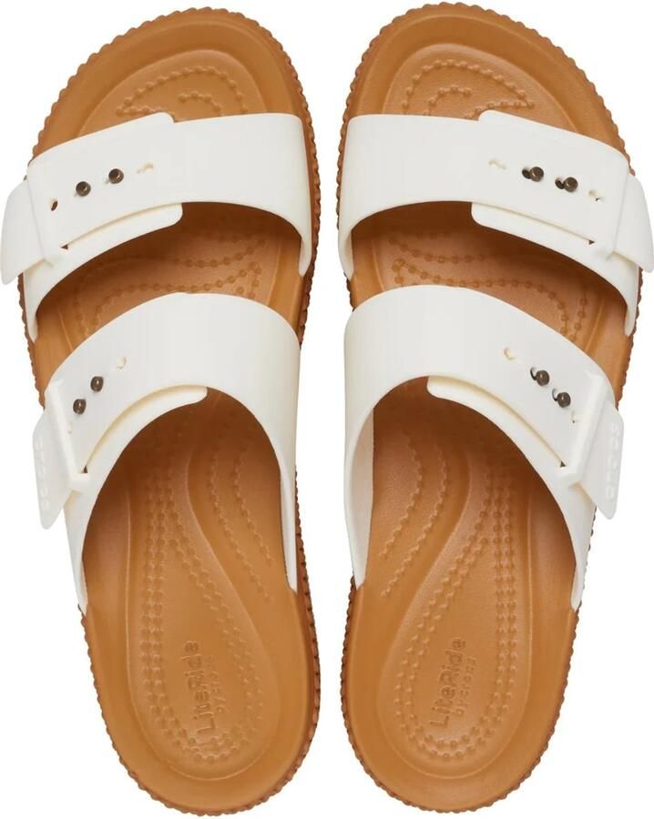 Crocs Brooklyn Platform Sandalen Woven Buckle 41-42 Chalk