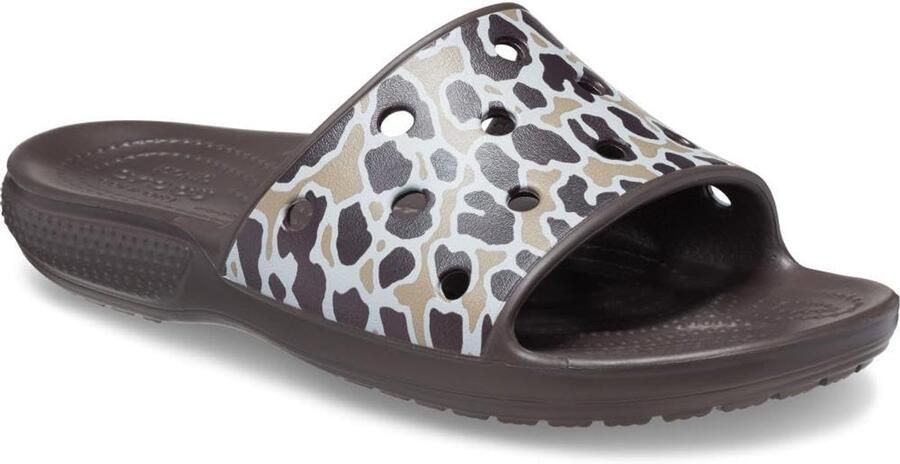 Crocs Classic Animal Print Slide Zwart M2 W4