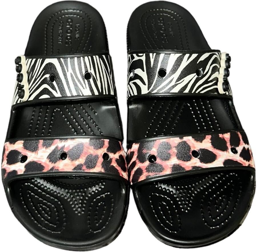 Crocs Slippers Classic Animal Remix Sandal met animal-print