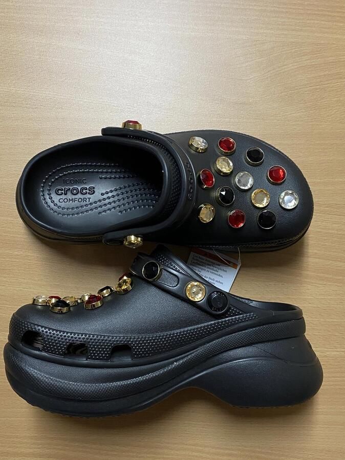 Crocs Classic Bae Multi Gem Clog Zwart Roomy Fit