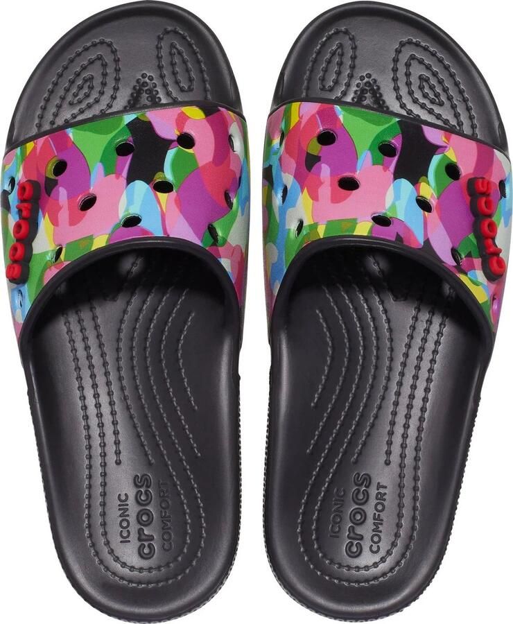Crocs Classic Bubble Block Slide Zwart Multi US M12