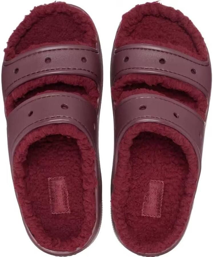 Crocs Classic Cozy Gevoerde Sandalen Dark Cherry US M9 W11 - Foto 2