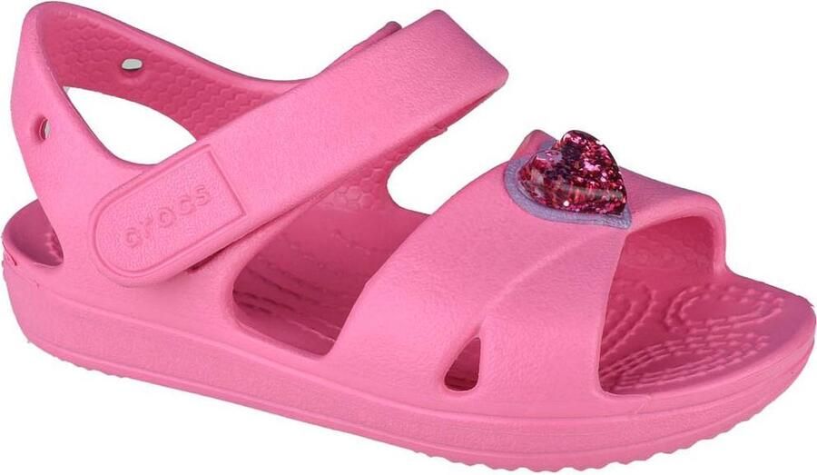 Crocs Classic Cross-Strap Charm Sandal 206947-669 Kinderen Roze sportsandalen