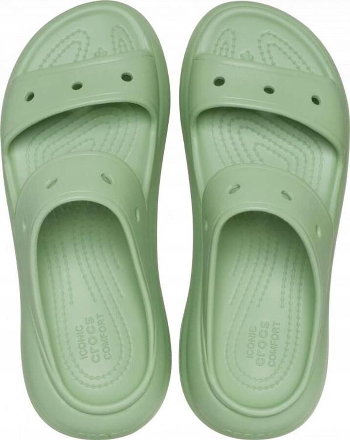 Crocs Classic Crush Serie Platform Klomp Sandalen 42-43 Croslite Fair Green - Foto 2