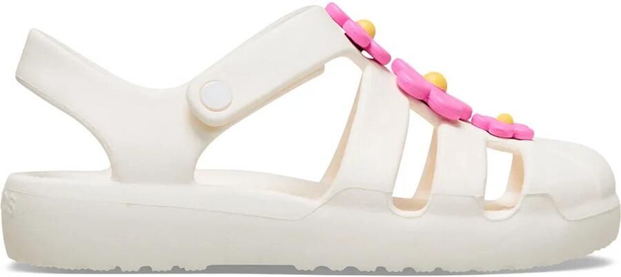 Crocs Classic Flower Fisher Sandalen Wit Kinderen