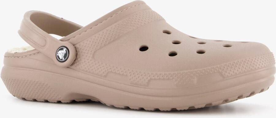 Crocs Classic Fuzz Lined Clog klompen taupe Bruin Clogs