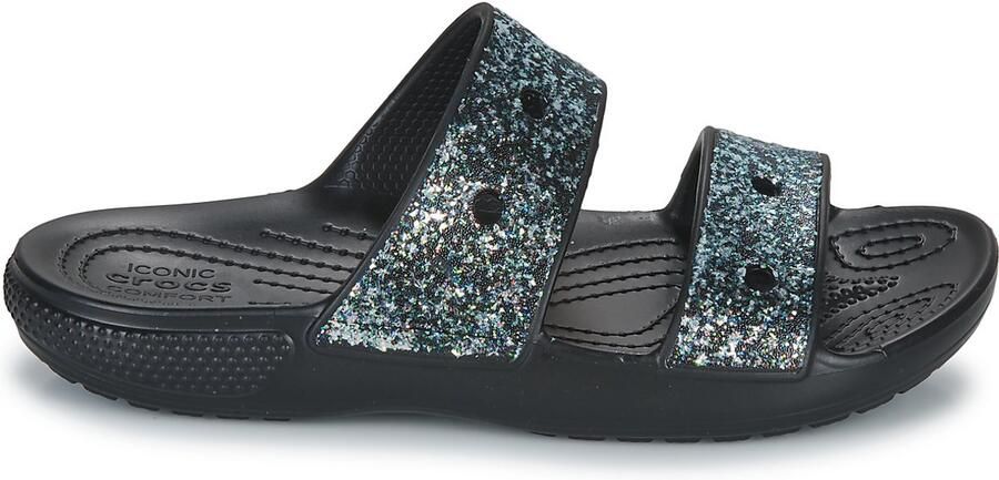 Crocs Classic Glitter Sandal Black Multi US J6