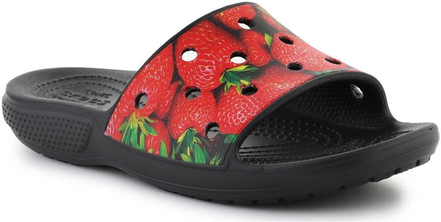 Crocs Classic Hypperreal Slide Rood Zwart US M6 W8