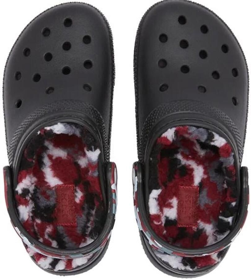 Crocs Classic Lined Camo Clog Black Red US J4