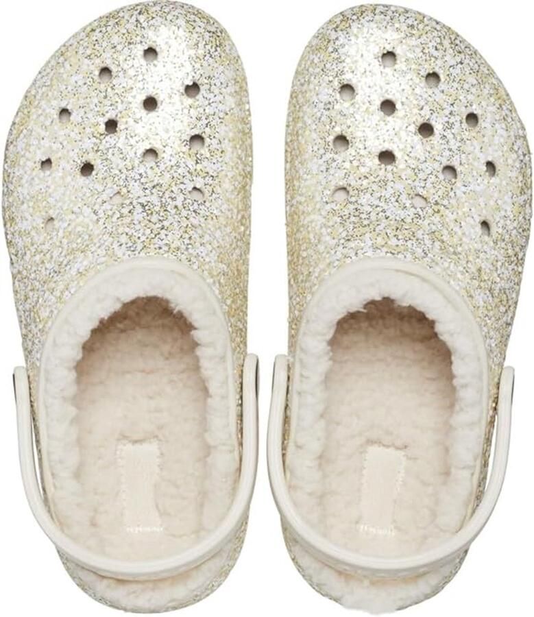 Crocs Classic Lined Glitter Clog Stucco