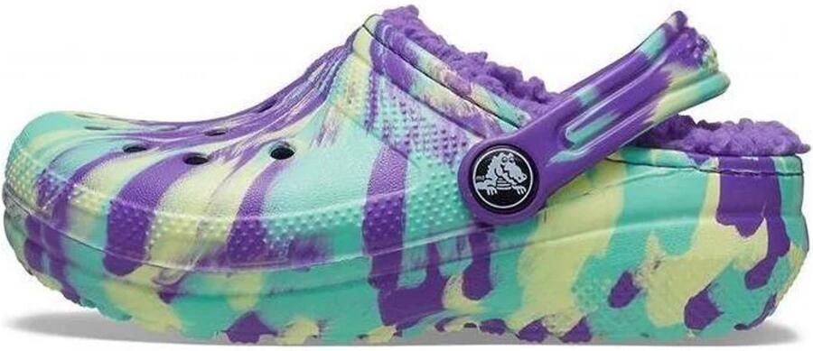 Crocs Classic Lined Marbled Clog Neon Purple US J3