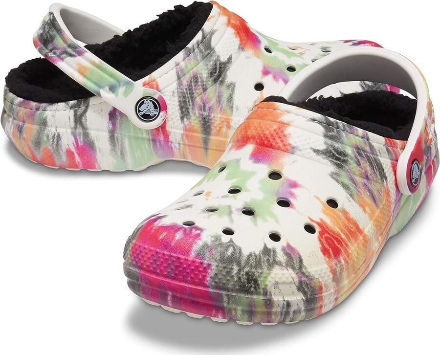 Crocs Classic Lined Tie Dye Clog Zwart Multi US M13