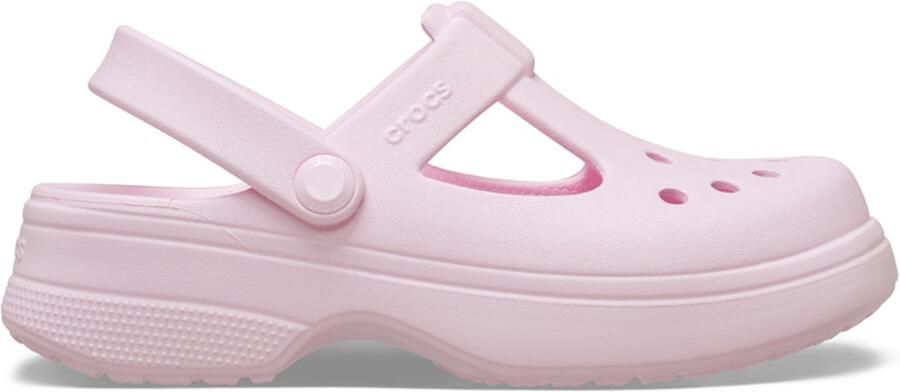 Crocs Classic Mary Jane Meisjes Trzewiki Pink Milk Reguleerbare Band Platformhak
