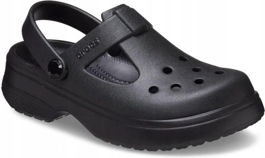 Crocs Classic Mary Jane Kinderschoenen Zwart Verstelbare Band Platform Hak