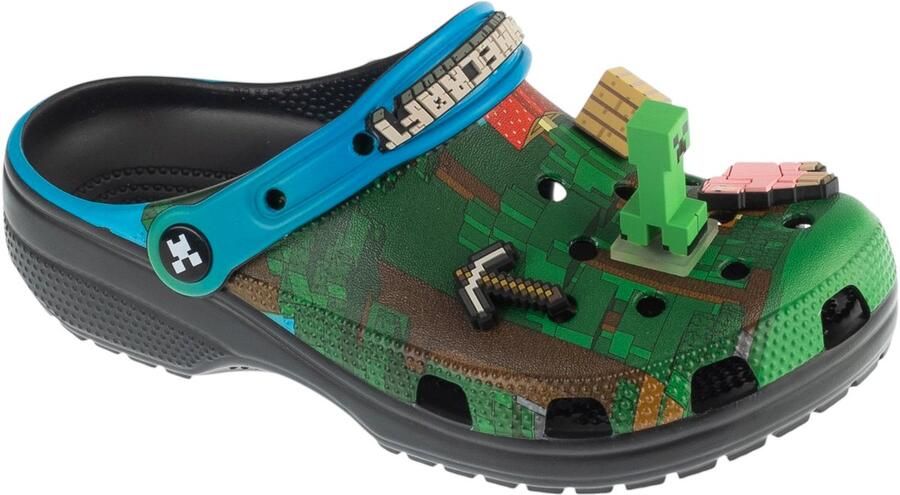 Crocs Clogs 'Minecraft' ombergrijs lichtgrijs spar zwart