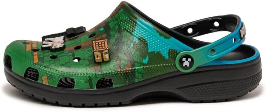 Crocs Clogs 'Minecraft' ombergrijs lichtgrijs spar zwart