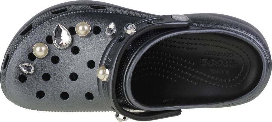 Crocs Classic Platform Crystals Pearls Clog 208342-001 Vrouwen Zilver Slippers - Foto 2