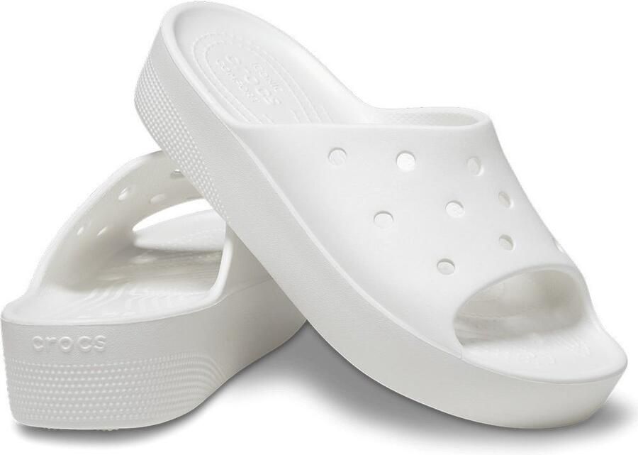 Crocs Classic Platform Serie Dames Klapjes Wit Lichtgewicht Gemakkelijk Schoon Te Maken - Foto 2