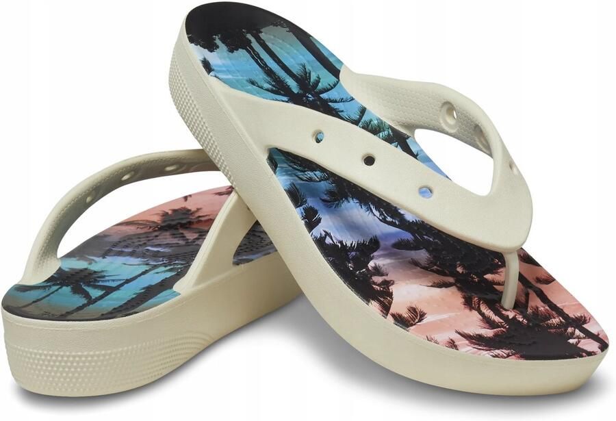 Crocs Classic Platform Damesjaponki Bone Multi Croslite Materiaal Comfortabele Pasvorm