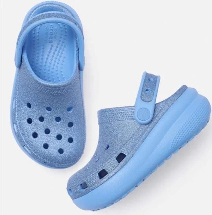 Crocs Glitter Cutie Kinder Klompen Blue - Foto 2