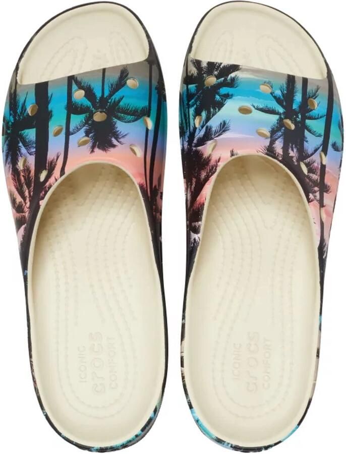 Crocs Classic Platform Retro Resort Slide Bone Multi