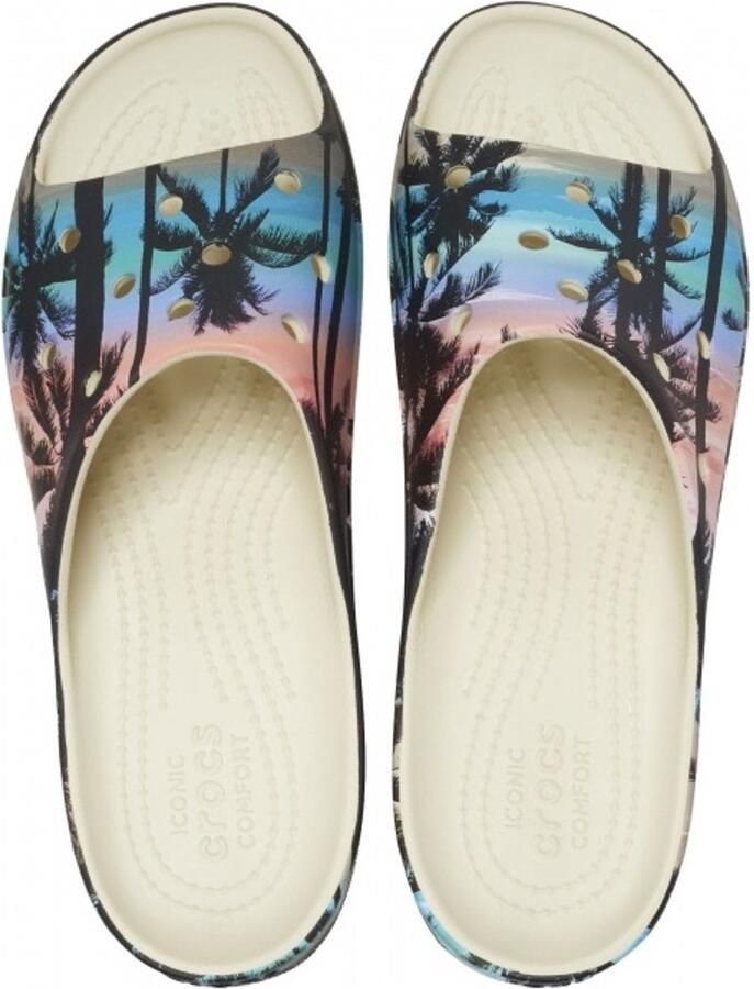 Crocs Classic Platform Retro Resort Slippers Bone Multi