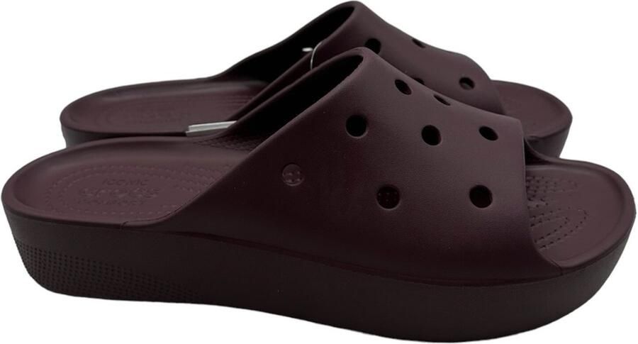 Crocs Classic Platform Slide Dark Cherry Rood US W11 - Foto 3