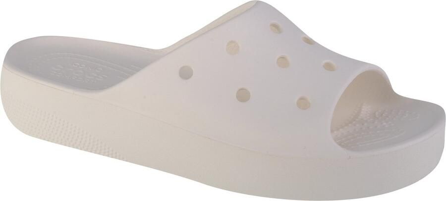 Crocs Classic Platform Serie Dames Klapjes Wit Lichtgewicht Gemakkelijk Schoon Te Maken