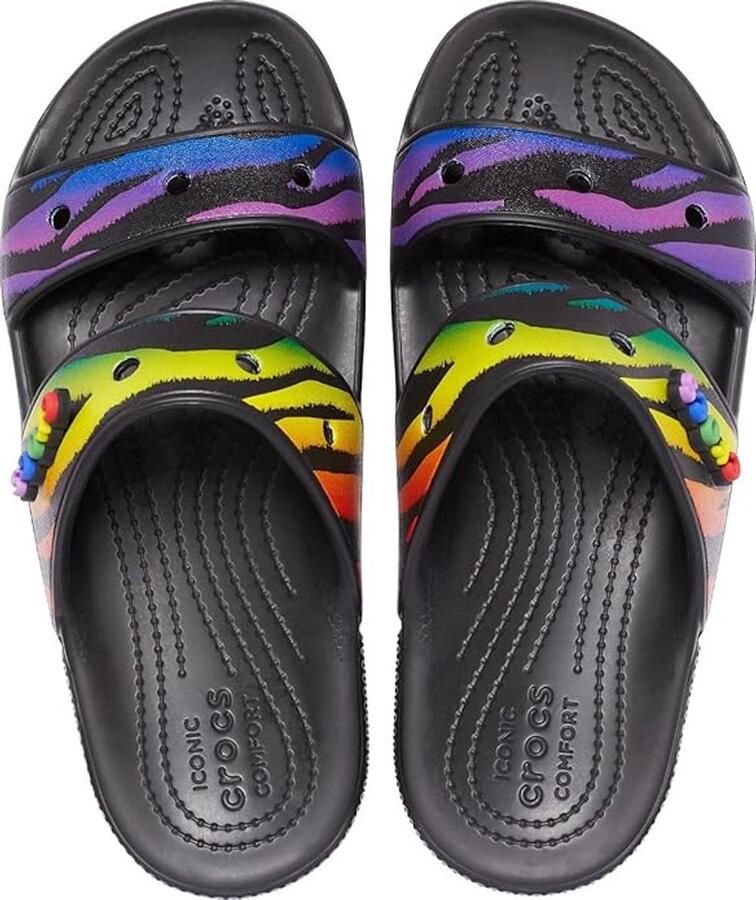 Crocs Classic Seasonal Print Sandalen Zwart Multi US M6 W8