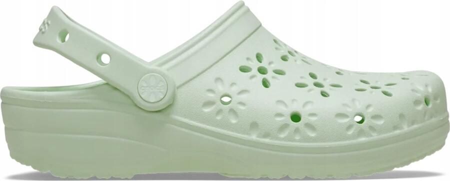 Crocs Classic Floral Cut Out Serie Damesklompen 37-38 Jade Tint Croslite™ Materiaal - Foto 2