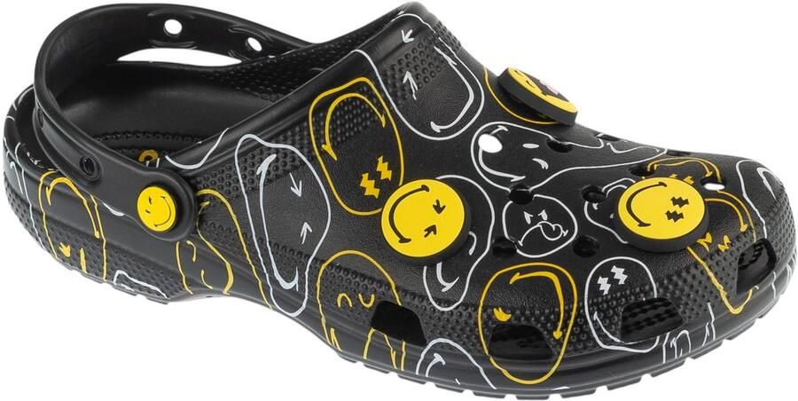 Crocs x SmileyWorld Classic Clog Zwart- Heren Zwart