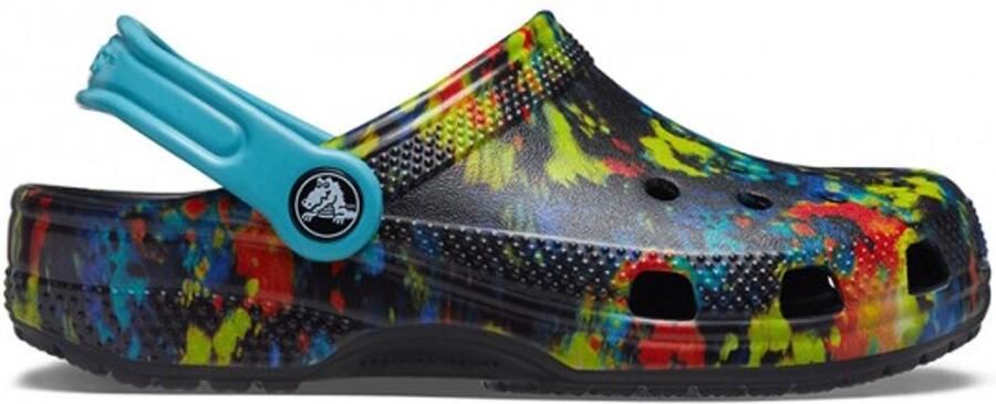 Crocs Classic Tiedye Graphic Clog Multicolor Zwart US J2