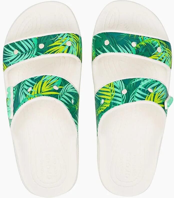 Crocs Classic Tropical Sandalen Wit Groen US M9 W11