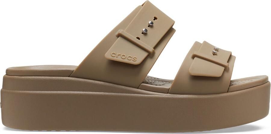 Crocs Dames Brooklyn Lage Wedge Sandalen Beige