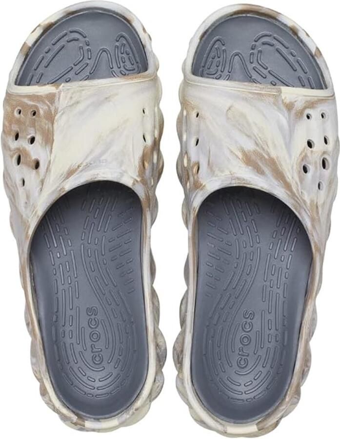 Crocs Echo Marbled Slide Bone Multi US M9 W11