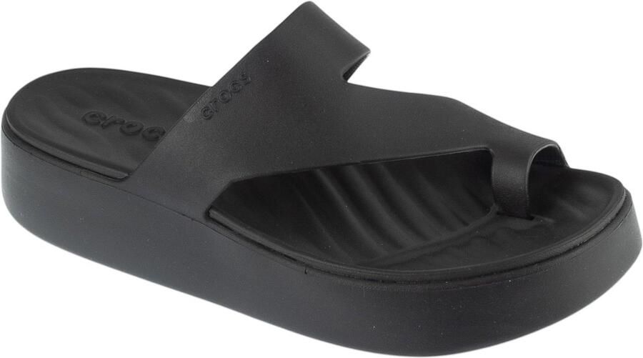 Crocs Getaway Platform Toe Loop Slippers Zwart Vrouw