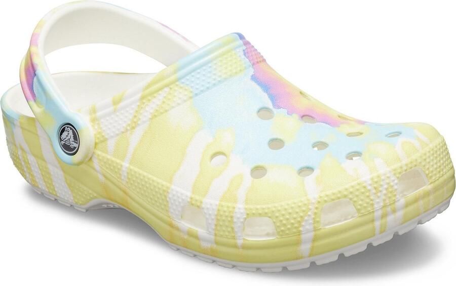 Crocs Classic Tie Dye Graphic Clog White Multi Schoenmaat 34 37 Slides & sandalen 205453 94S - Foto 2