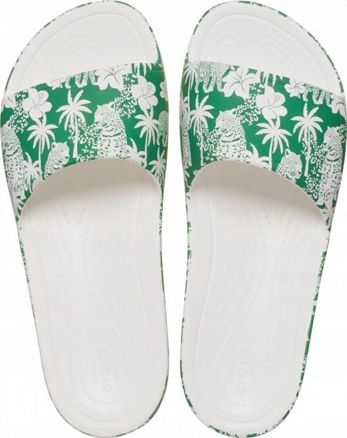 Crocs Kadee Graphic Slide Dames Klompen Wit Croslite Comfort