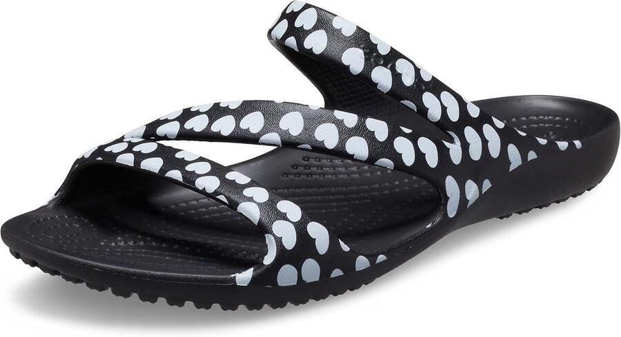 Crocs Kadee ll Heart Print Sandal Zwart Wit US W7