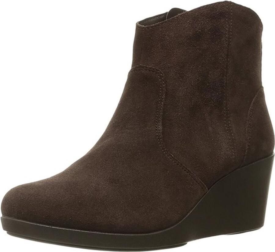 Crocs Leigh Suede Wedge Bootie Espresso Bruin US W11