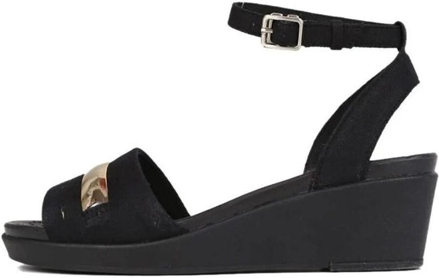 Crocs Leighann Metalblock Anklewedge Champagne Black US W11