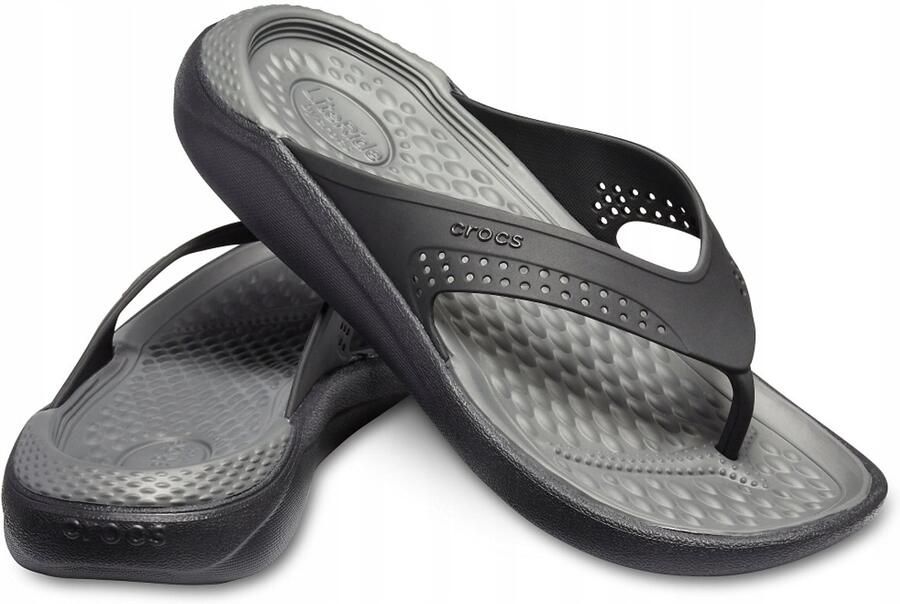 Crocs Teenslippers Lite Ride Flip met iets genopte binnenzool