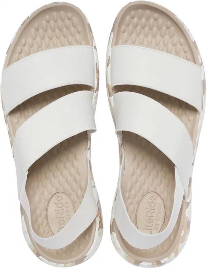 Crocs Damessandalen LiteRide Prnted Camo Stretch Wit Dames