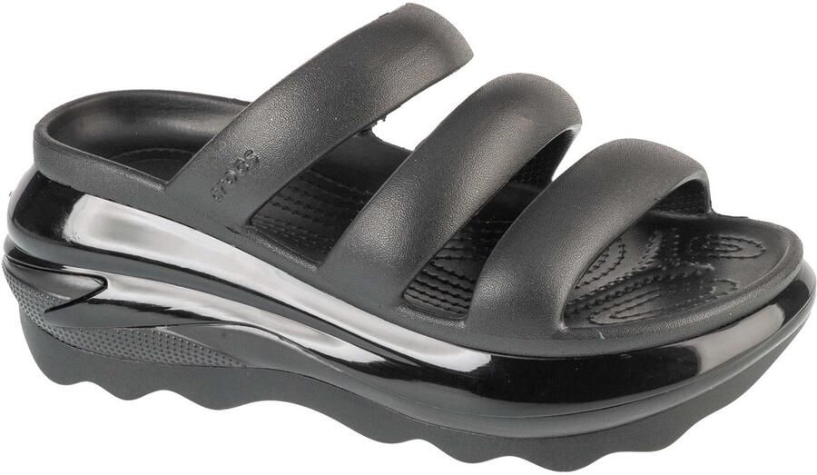 Crocs Mega Crush Triple Strap Slippers Zwart