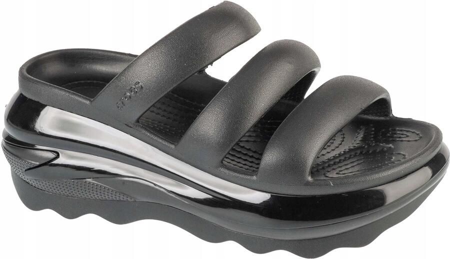 Crocs Mega Crush Triple Strap Slippers Zwart
