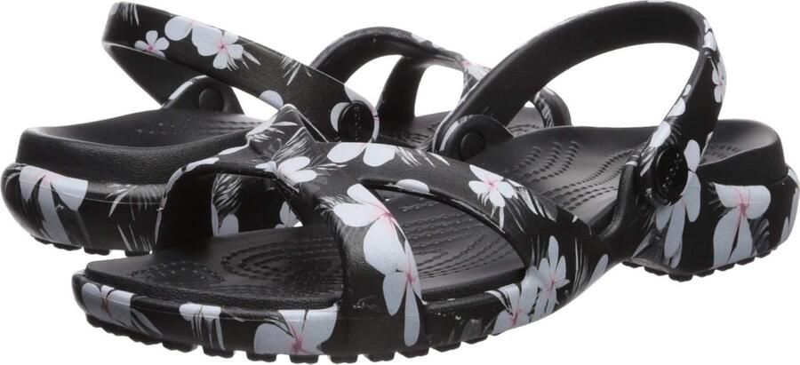 Crocs Meleen Crossband Graphic Sandal Tropical Zwart US W5