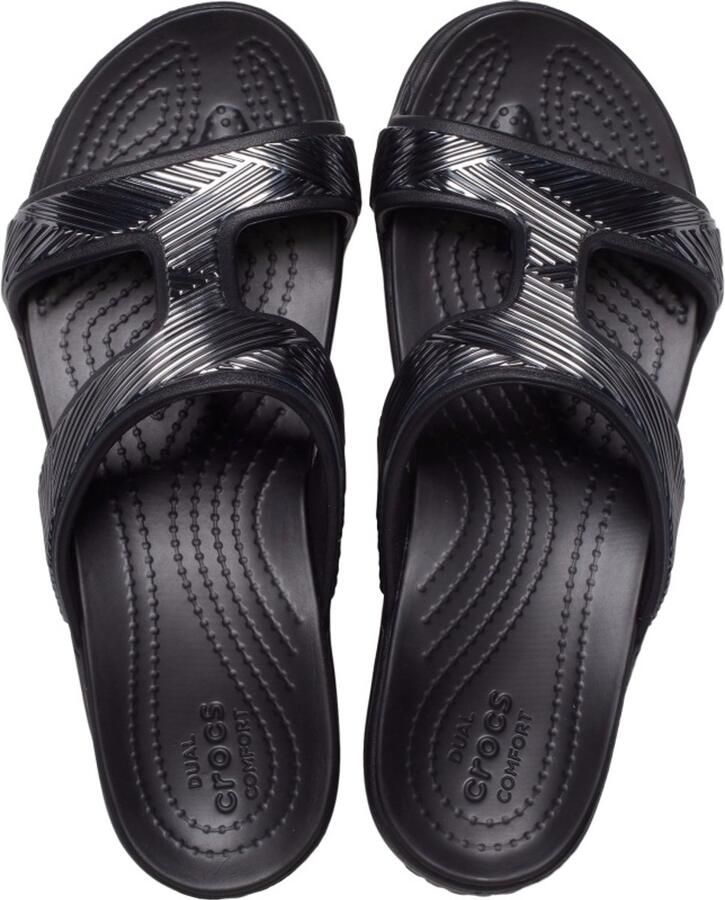 Crocs Monterey Metallic So Wedge Zwart