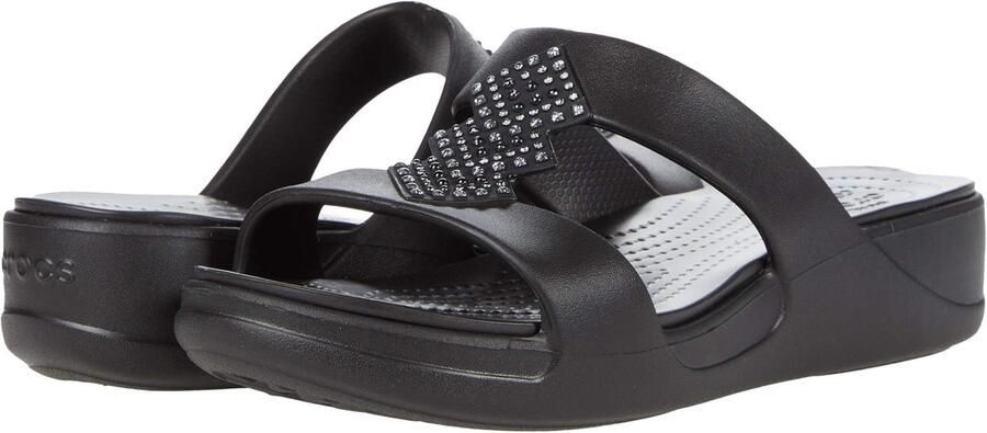 Crocs Monterey Shimmers Wedge W Zwart