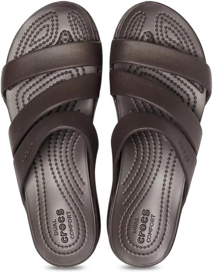 Crocs Monterey Strappy Wedge Espresso Bruin US W12
